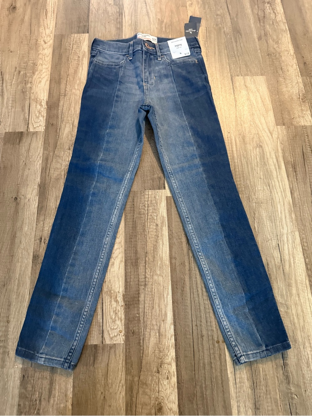 NWT Abercrombie kids Slim Straight Two-Tone Blue Jeans